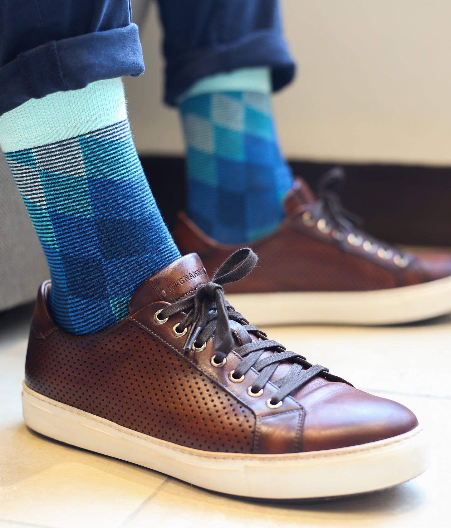 The Harlequin - Navy - Sock Club Store
