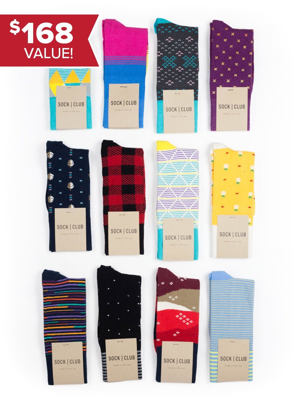 Sock Club Mystery Pack (12 Pairs) - Sock Club Store