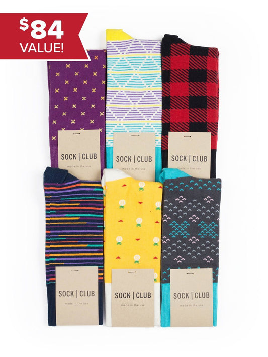 Sock Club Mystery Pack (6 Pairs) - Sock Club Store