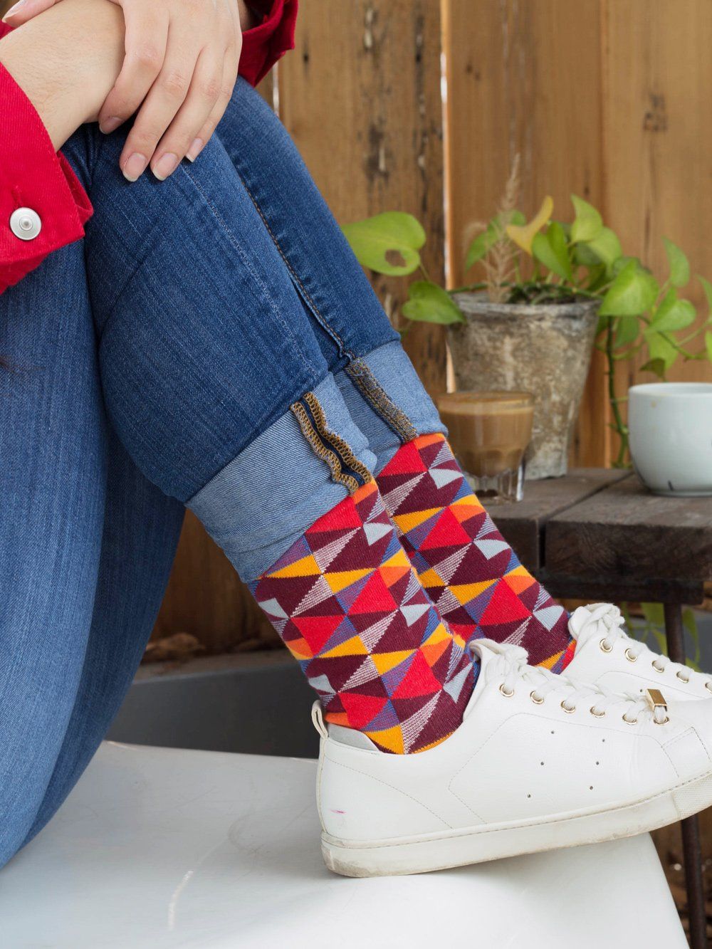 The Pinwheel - Maroon - Sock Club Store