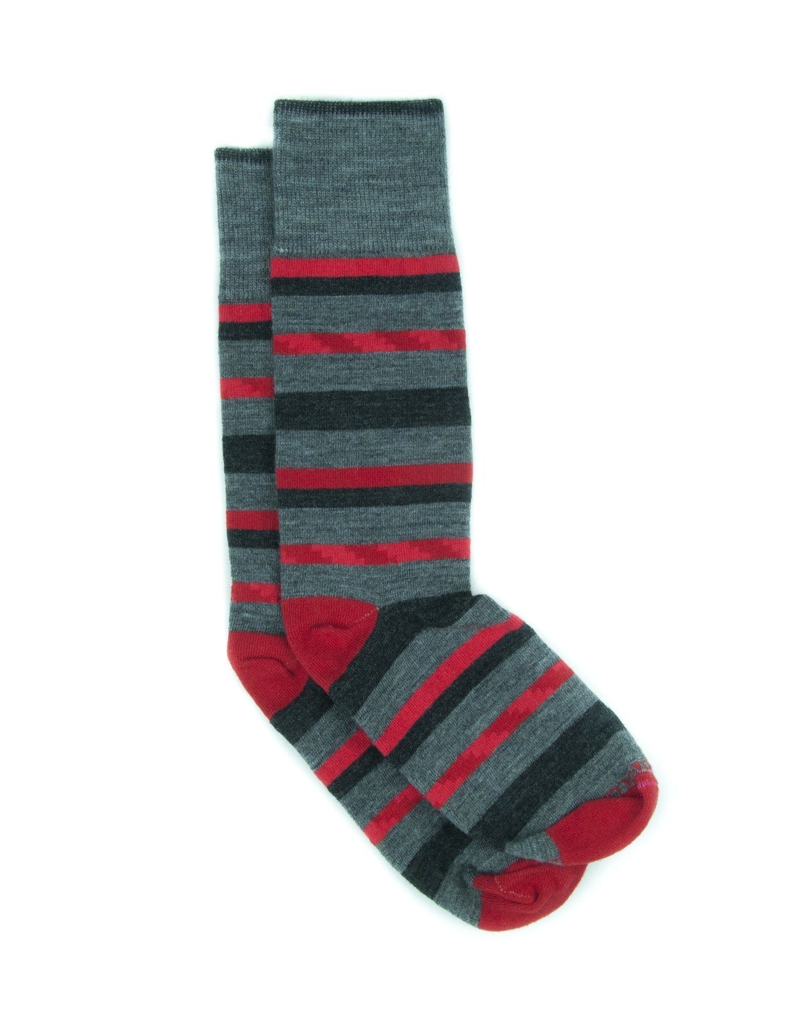Calcetines de lana a rayas rojas  Calcetines de vestir de lana merino –  Sock Club Store