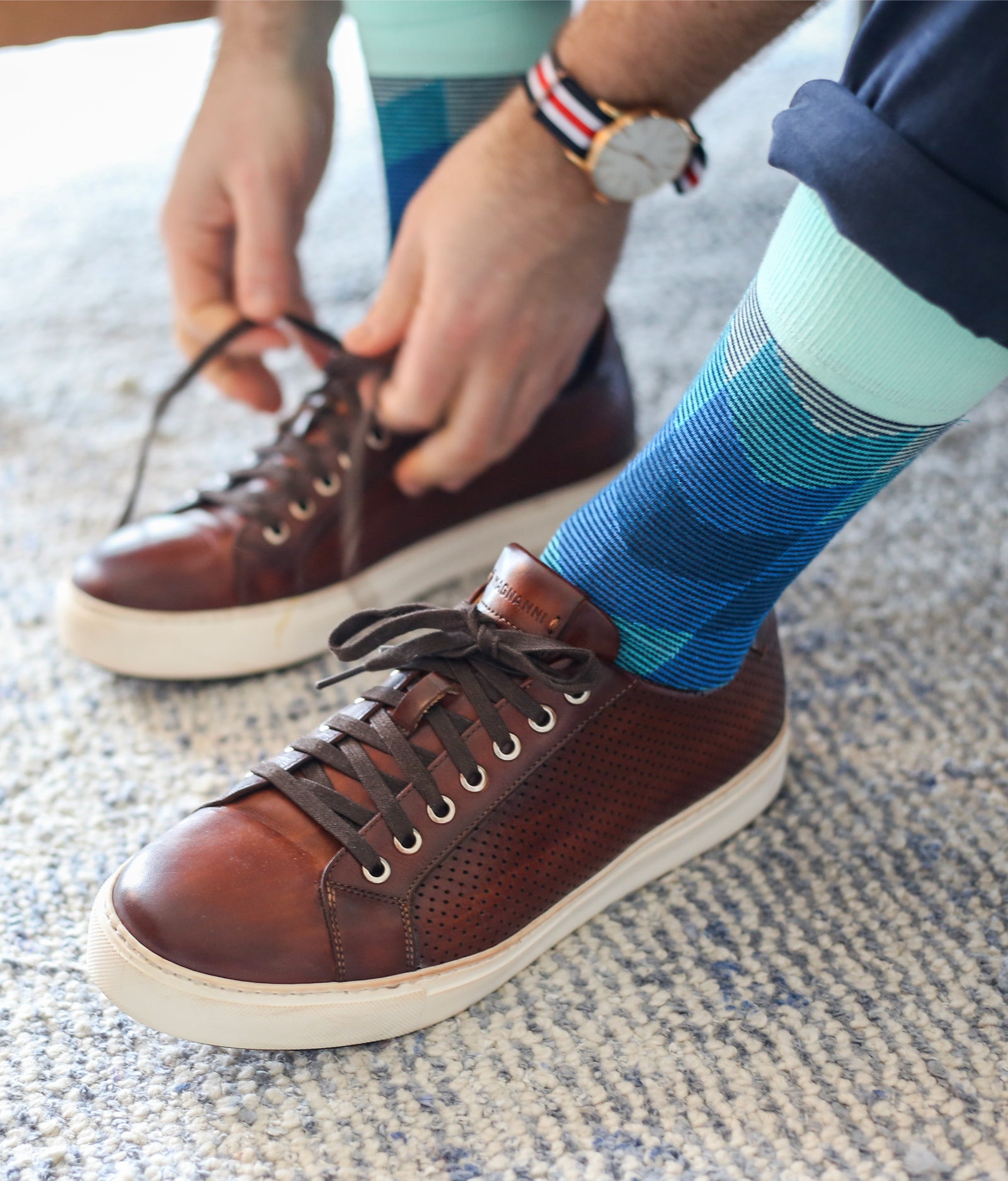 The Harlequin - Navy - Sock Club Store