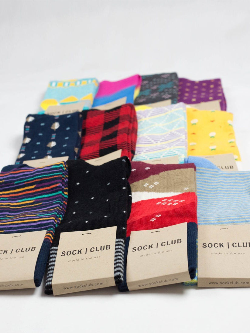 Mystery Pack of Socks (12 Pairs) | Colorful Socks Pack – Sock Club Store