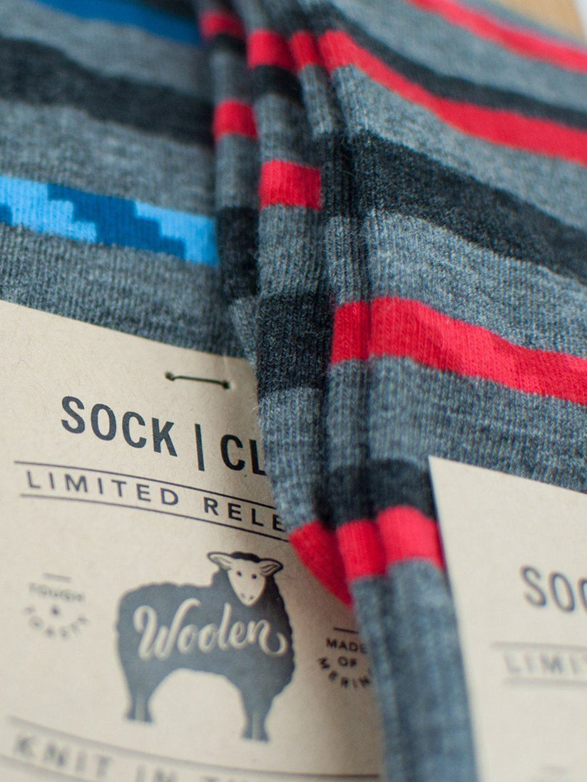 Red Striped Wool Socks | Merino Wool Dress Socks – Sock Club Store